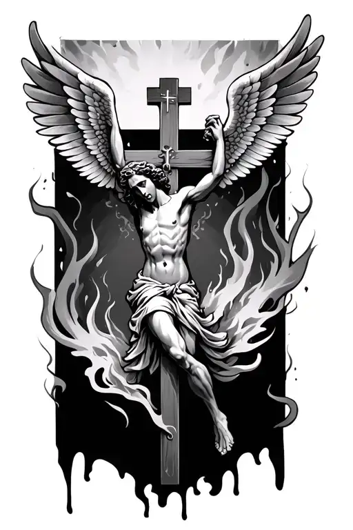 Crucifix Wings Burn Scar Turned