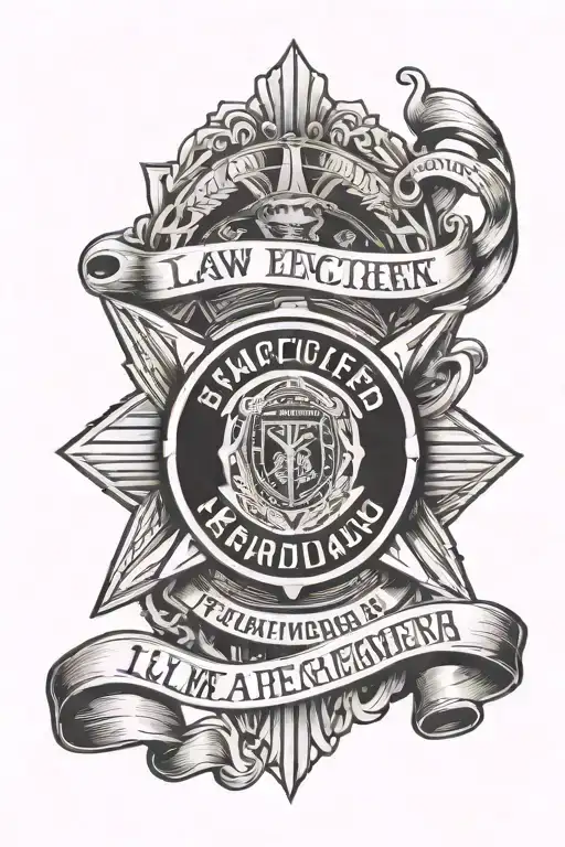 Law Enforcement Memorial Badge Intertwined Within Car