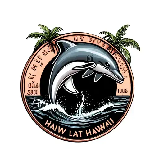 Hawaii Pressed Penny With Dolphin Jumping