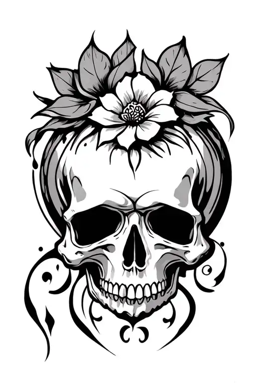 Skull And Tribal Design