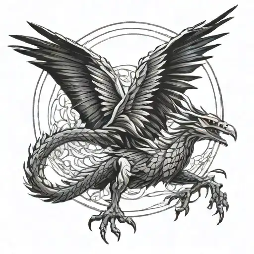 Dragon Crane Gracefully Flying