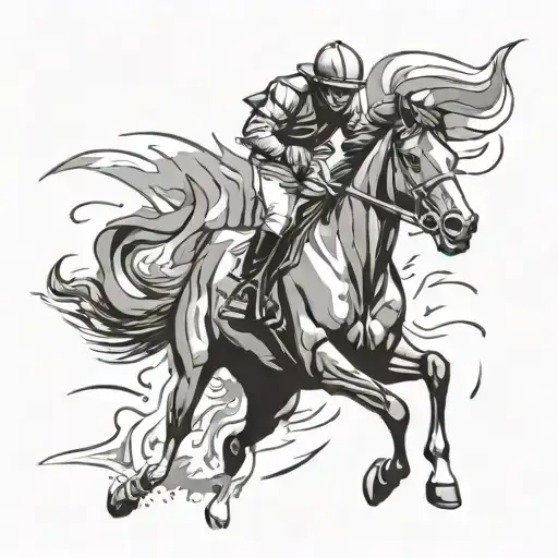 Horse And Rider Racing Money Falling