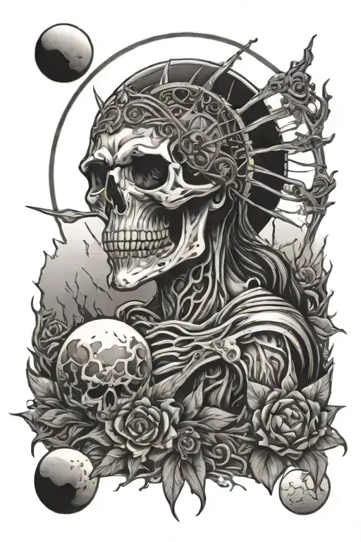 Death And Moon Sun Setting