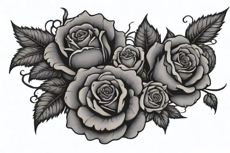 The Word Morado With Roses Growing