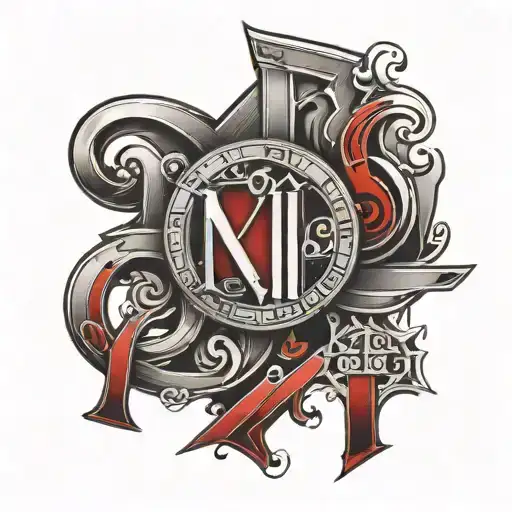 365 In Roman Numerals With The Colors Fading From Brown To Red