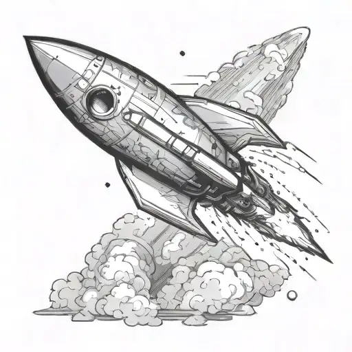 Simple Rocket Taking Off With Space In The Background