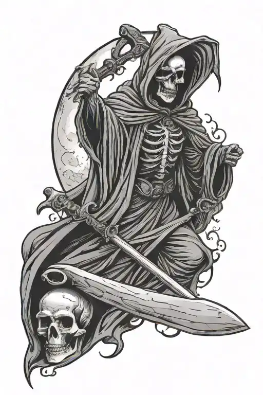 Grim Reaper With Moon Shining