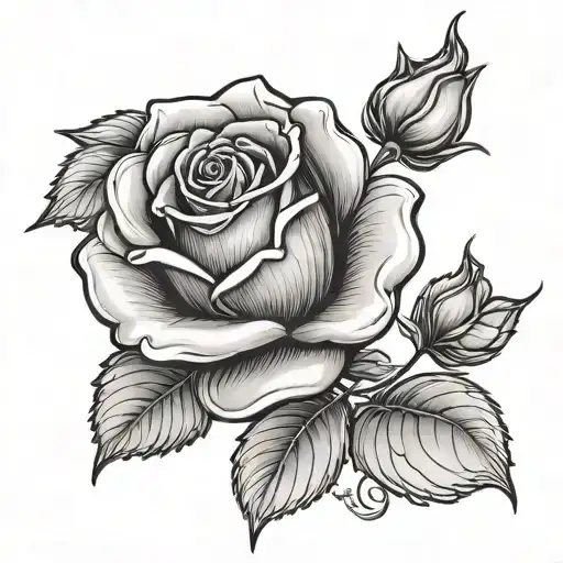 A Rose With The Letter Alpha And The Letter Omega Symbol