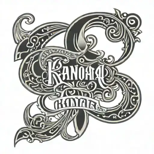 Two Word Ambigram Tattoo Using Kanoa Kiana