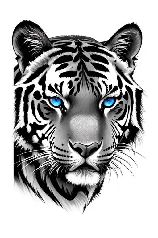 Forest And Tiger Face Blue Eyes