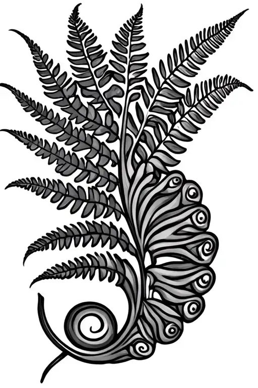 Fern Plant And Maori Koru