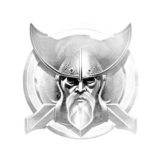 Viking Sword Behind A Viking Shield Wrapped In A Rose