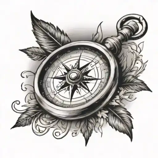 Compass With Field In The Background