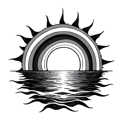 Sea Rainbow Sun Shining