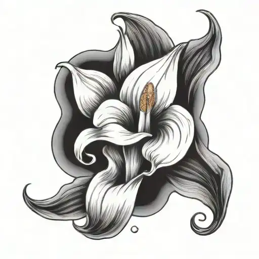 Small Angel Wings Holding Calla Lilly