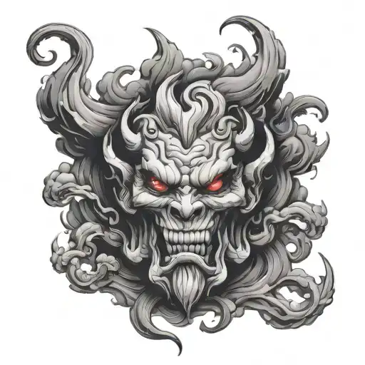 Smoke Clouds Forming A Demon