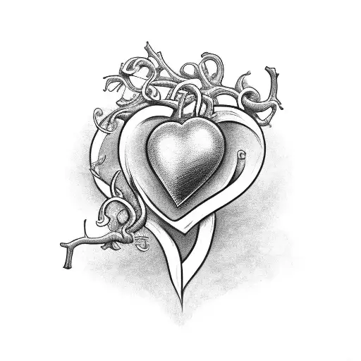 A Heart-shaped Honeysuckle Vine Wrapping Around A Dsp Logo