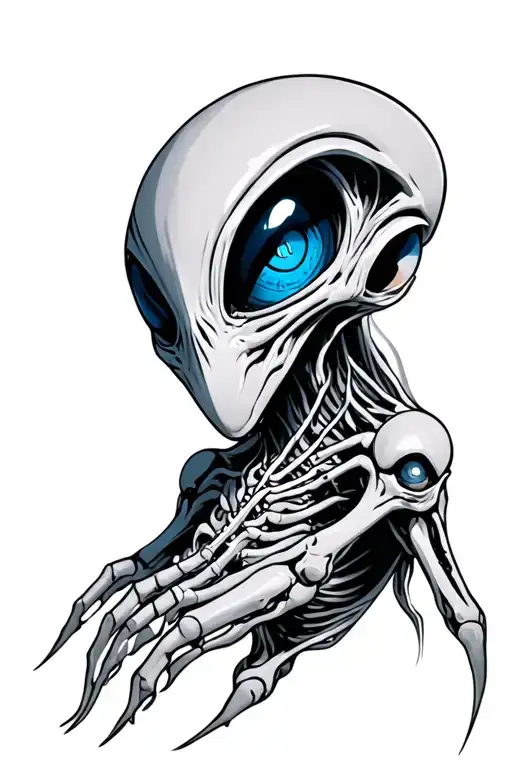 Blue Eyed Full Body Alien With Anal Probe