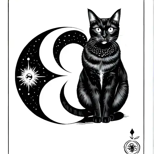 Tarot Card Moon Phases With Cat