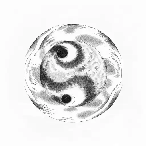 Phases Of Moon With Waves Connecting Those Phases