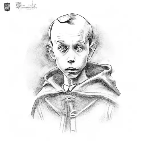 A Black-grey Portrait Of The Titular Character From 'Il Piccolo Principe'