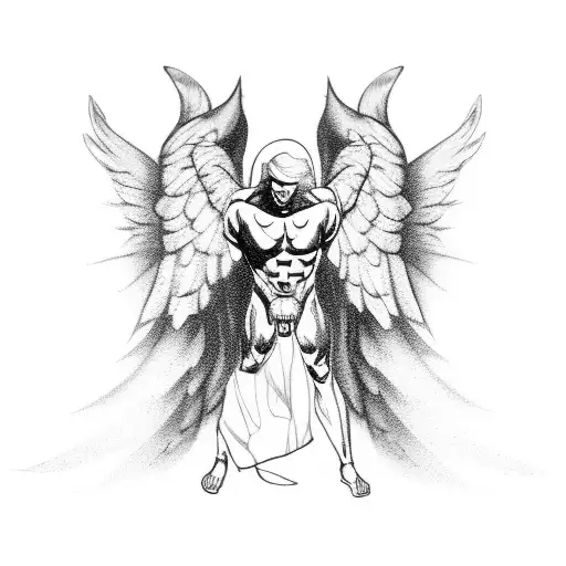 Muscular Male Angel Forearm