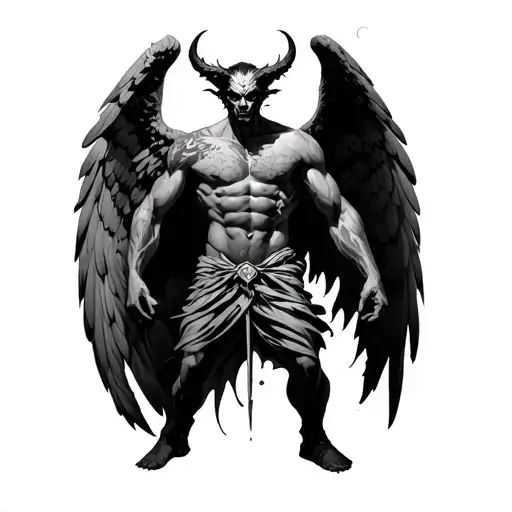 Half Angel Half Demon Man Standing