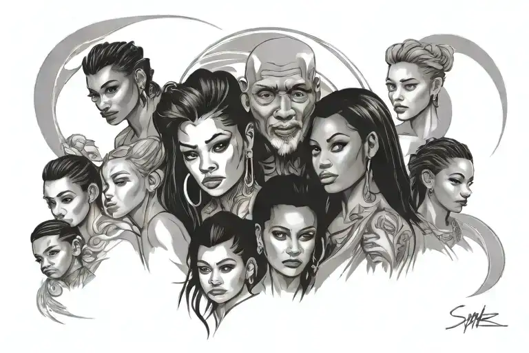 Samari With Wife 4 Daughters And 3 Sons All Seen