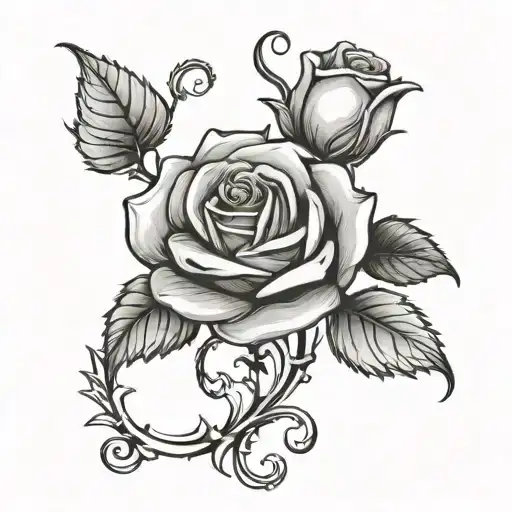 A Rose With The Letter Alpha And The Letter Omega Symbol