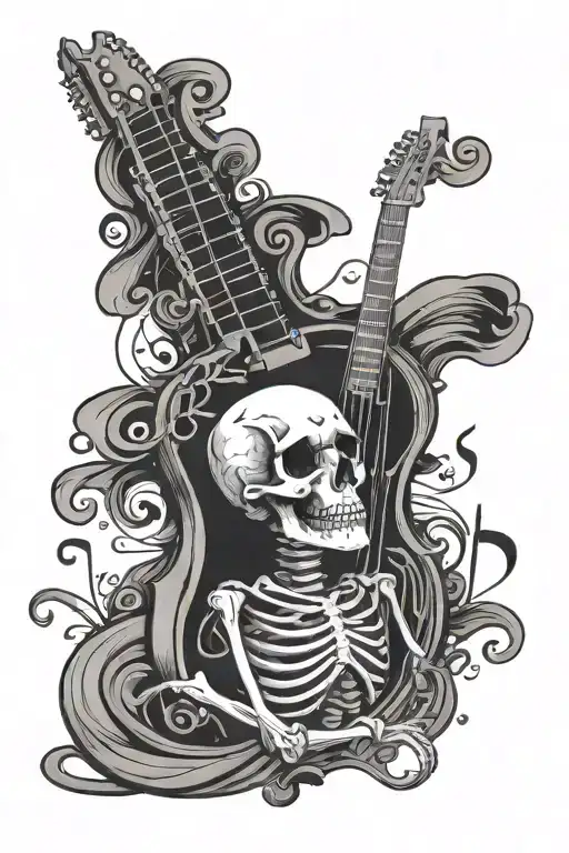 Skeleton Music Note Surrounded