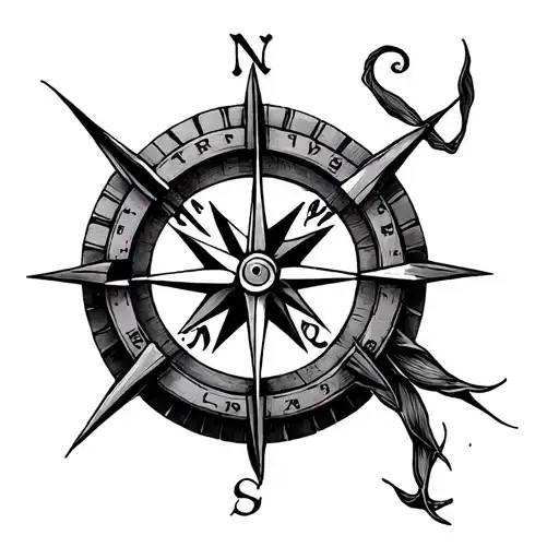 Simple Stick Compass Rose