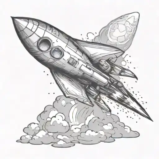 Rocket Taking Off With Space In The Background