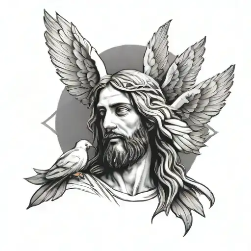 Jesus Christ And A Dove
