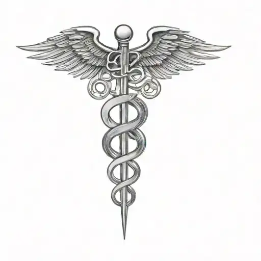 A Medical Symbol With Technical Tool