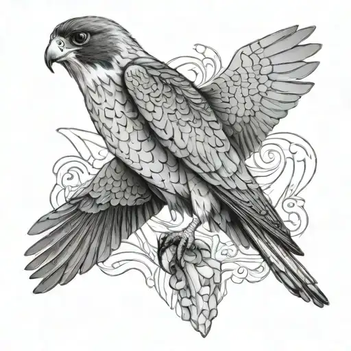 Peregrine Falcon Fine Line