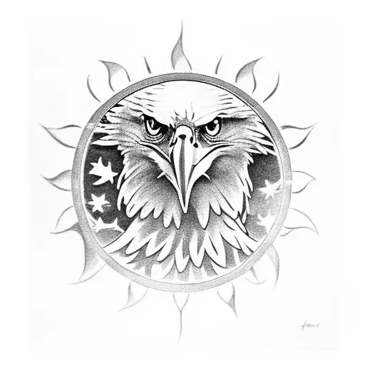 Eagle Holding The Sun