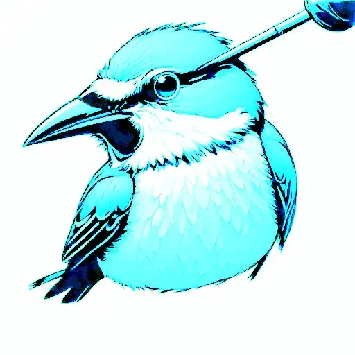 Small Bird Holding Golf Pin In Beak Open