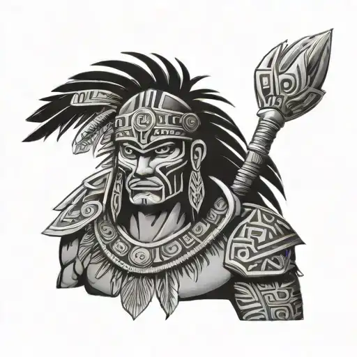 Aztec Evil Warrior Holding