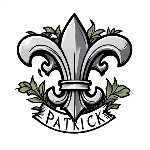 Fleur De Lis Symbol With The Name Patrick