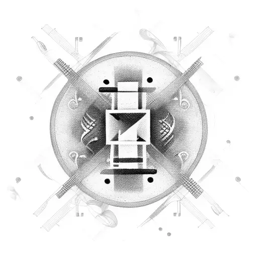 An Abstract Design Combining Musical Instruments With Mechanical Elements