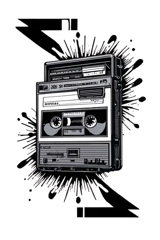 Bi Battle Makes The Swipes Element Against The Background Of A Cassette Tape Recorder