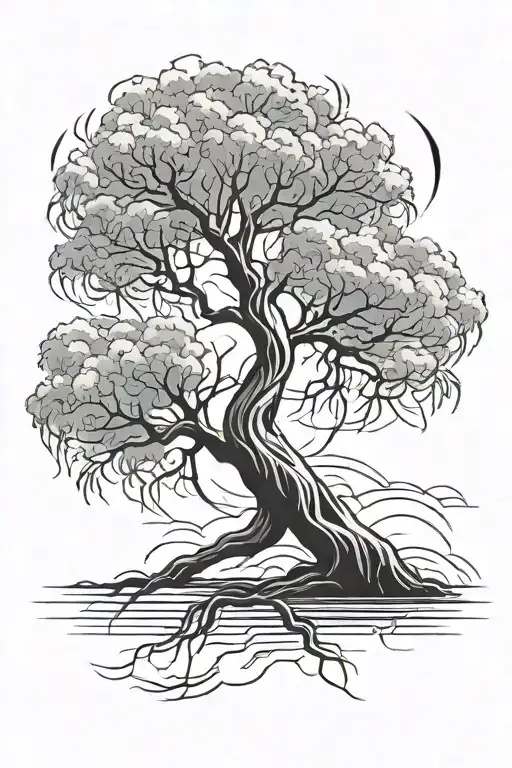 Willow Tree With An Pain Eye Symbol Integrated