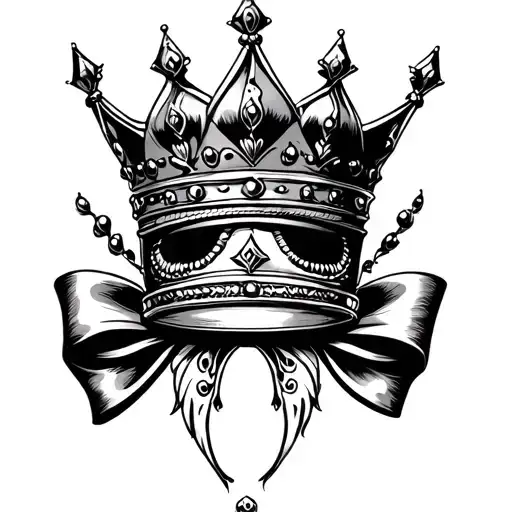 Crown At Top And Bow And Gada At Sides