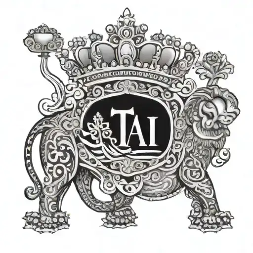 T For Taj Which Means Crown