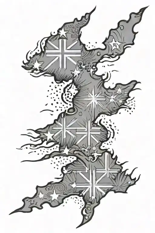 New Zealand Map And Flag