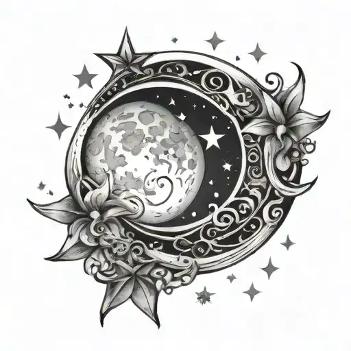 New Moon And Stars