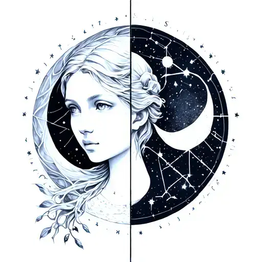 The Constellations Virgo And Libra Are Merged In Solitude