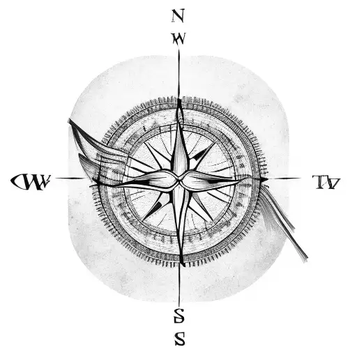 Tree Inside Compass With Guitar Strings