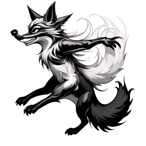 Leaping Fox With Gumiho Mask