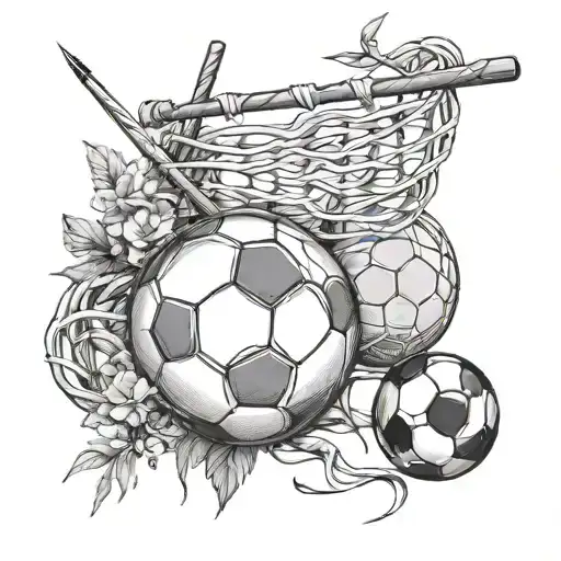 Soccer And Knitting Needles Entwined With Jasmine